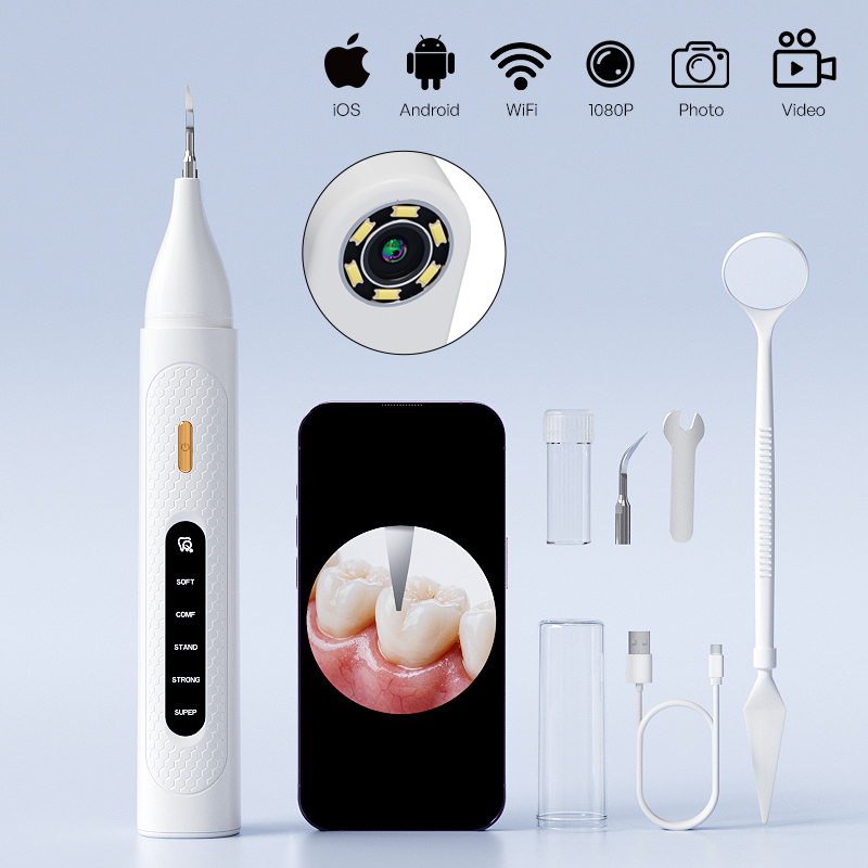 Teeth Whitening Video - Nettoyeur dentaire ultrasonique visible avec caméra