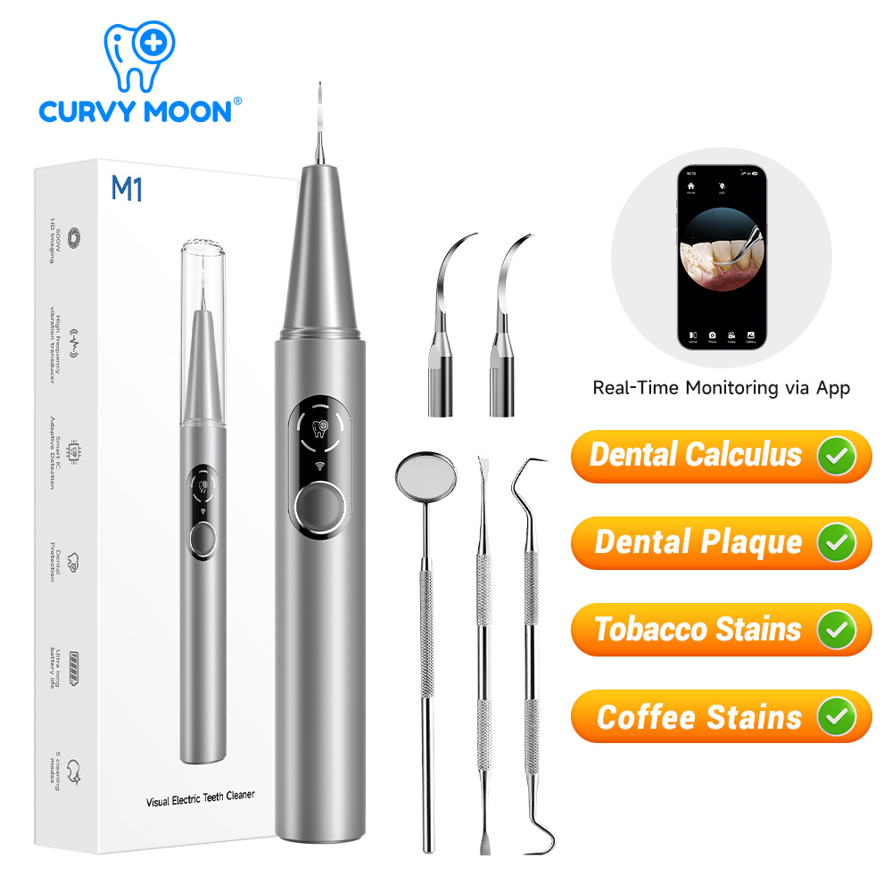 Teeth Whitening Kit Professional - CURVY MOON Nettoyeur dentaire électrique ultrasonique