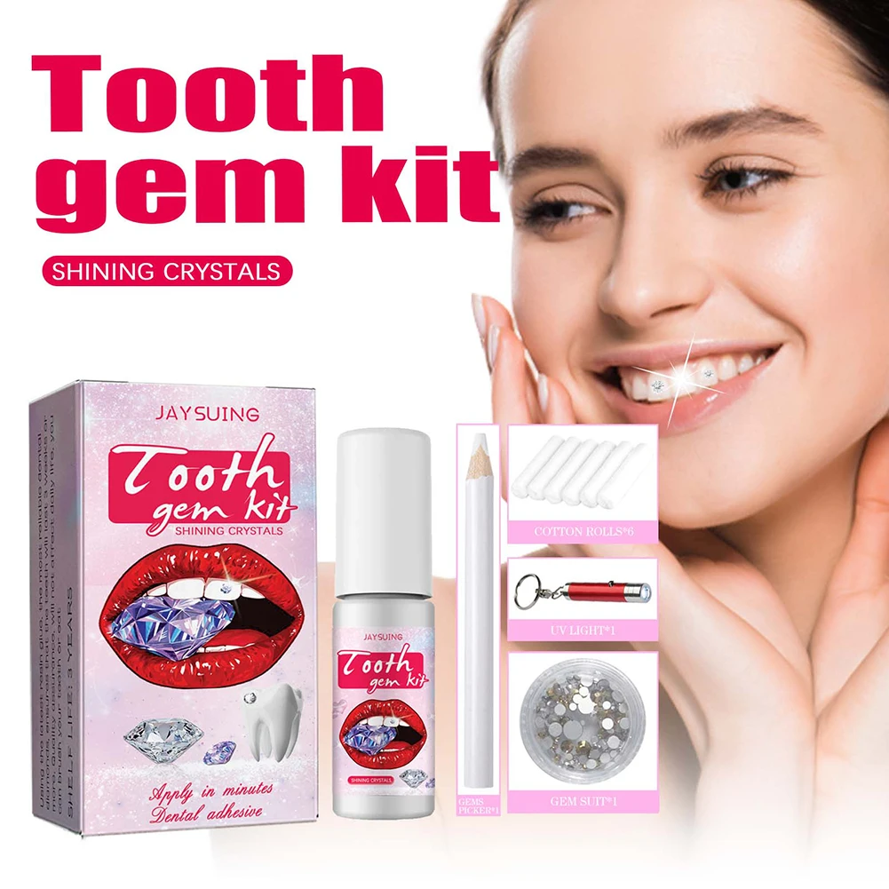Teeth Whitening Kit With Light - Citrowith-Kit de Gemmes Dentaires avec Colle