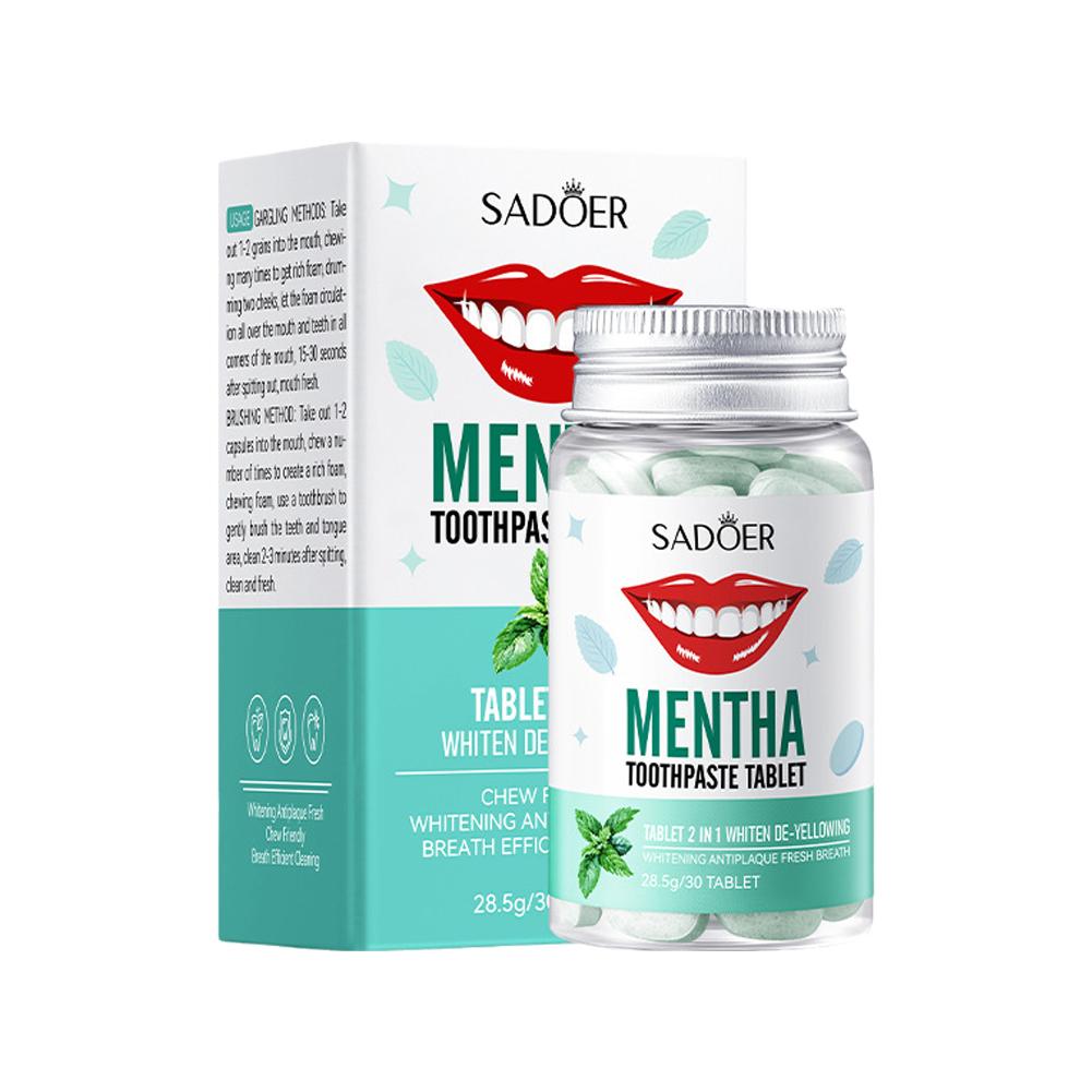 Teeth Whitening Charcoal - Comprimés de dentifrice solides à la