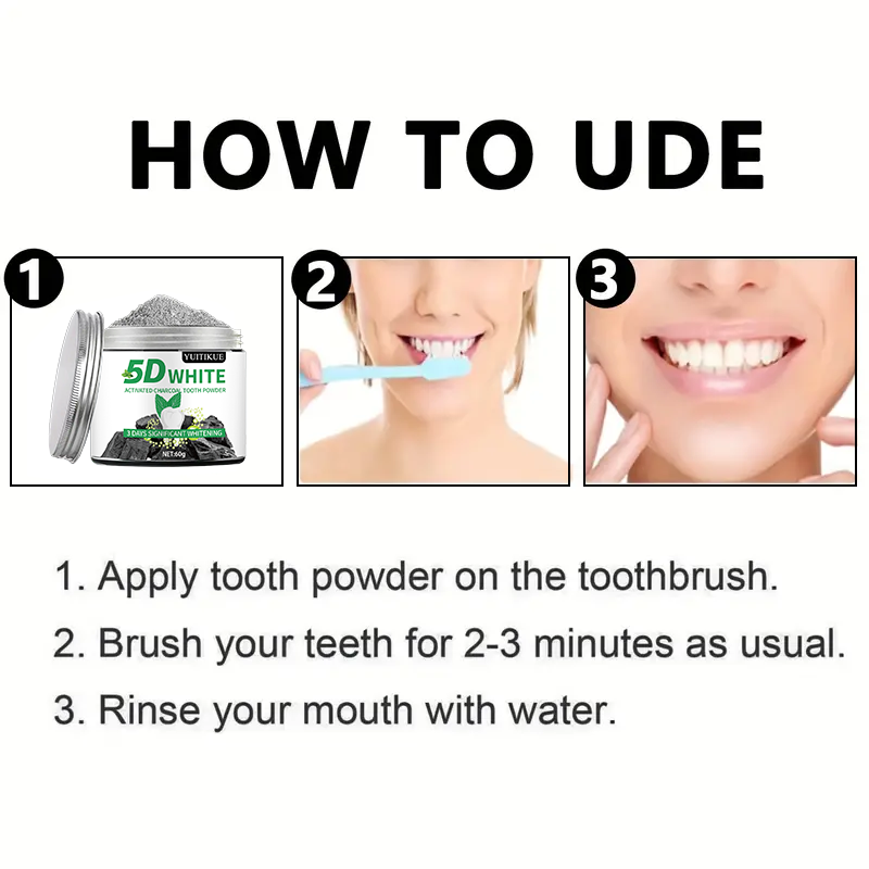 YUlTlKUE Poudre dentifrice bla - Teeth Whitening Charcoal avis et prix