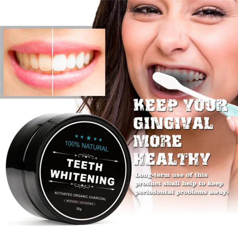 Poudre de charbon de bois de q - Teeth Whitening Charcoal avis et prix