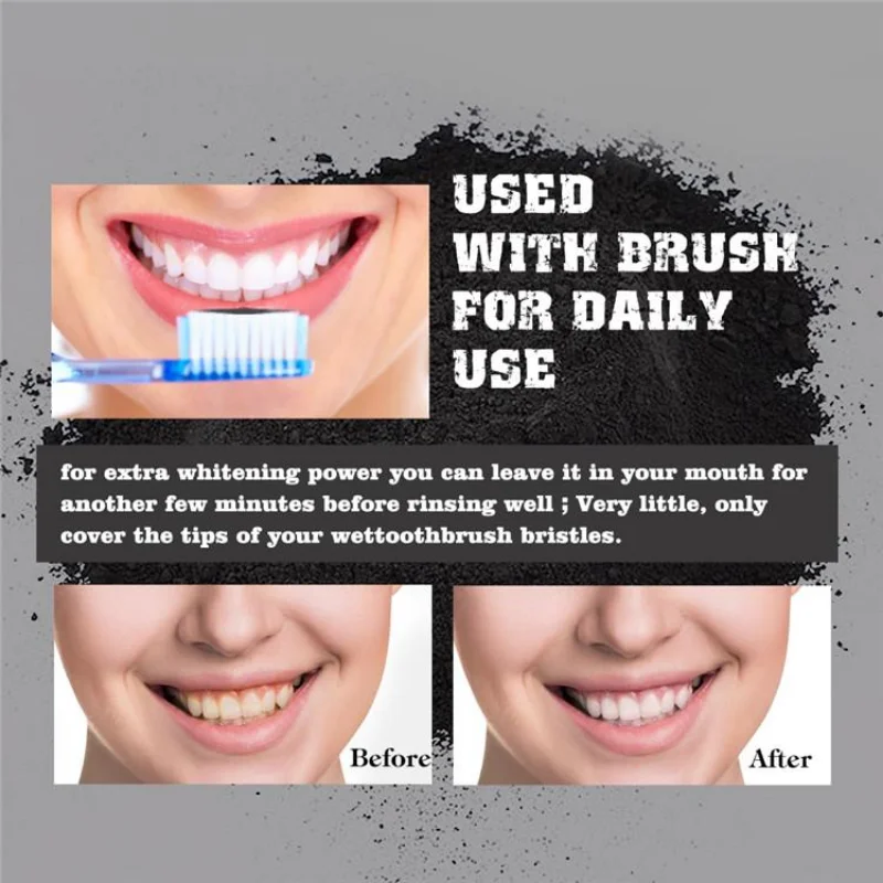 Poudre de charbon de bois de q - Teeth Whitening Charcoal avis et prix